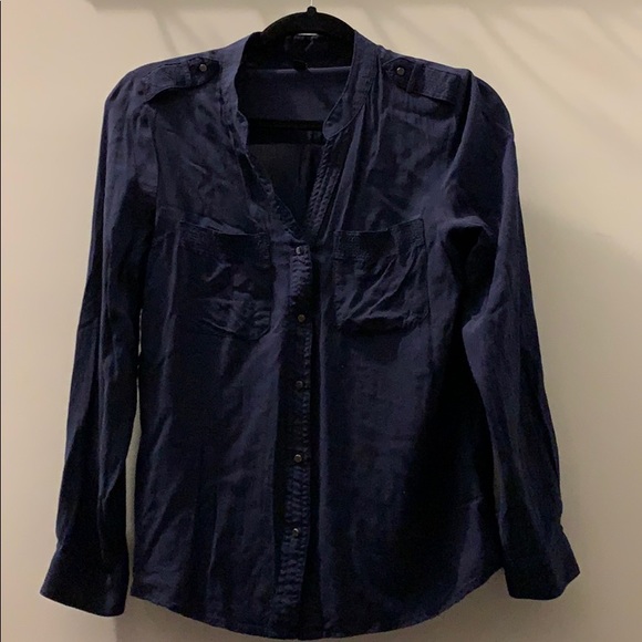 Navy blue banana republic button down - Picture 3 of 8